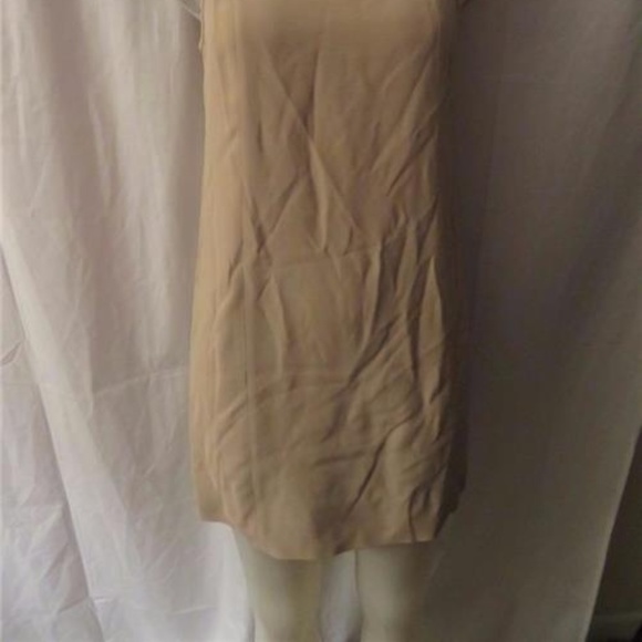TIBI TAUPE/NEON YELLOW STONES SLEEVELESS DRESS 2 - Picture 3 of 7